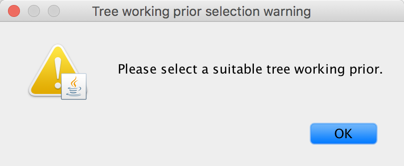 Tree working prior warning message